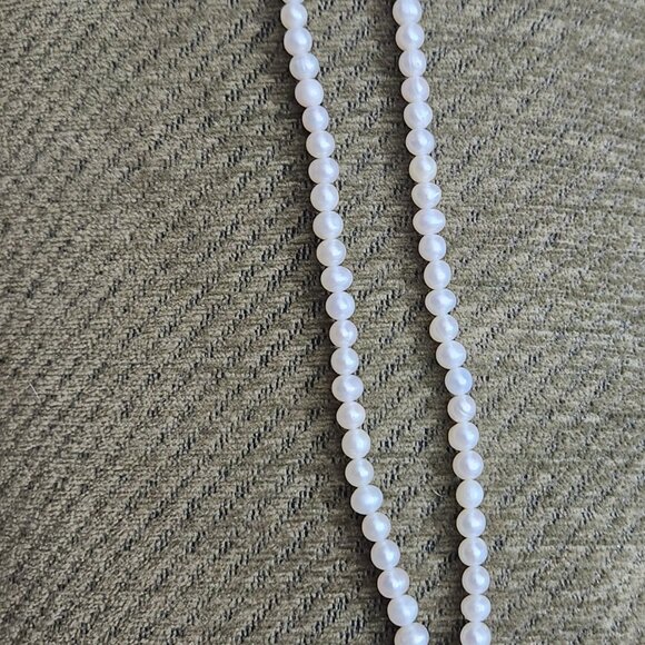 Aurora Borealis Teardrop Crystal Costume Faux  Pearl Pendant Necklace Chain 18" - Picture 8 of 8